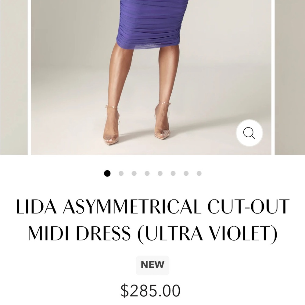 Elegant Purple One-Shoulder Midi Dress - Picture 7 of 10